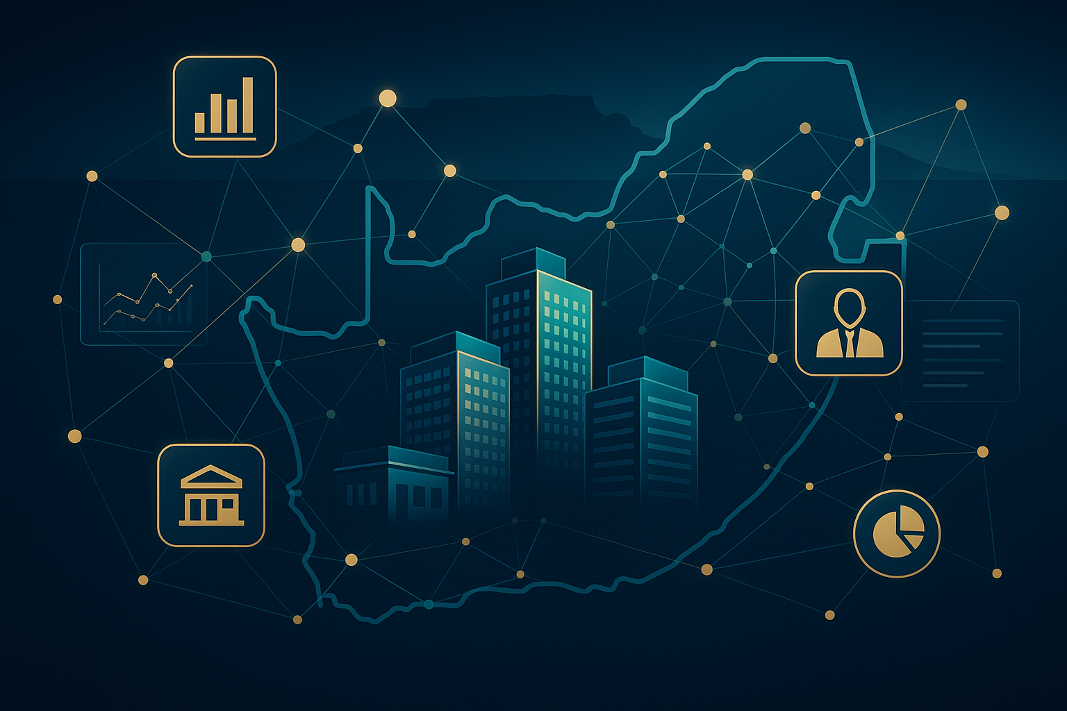 I am building a website that sells business databases in south africa. Please help me generate a hero image for my homepage.